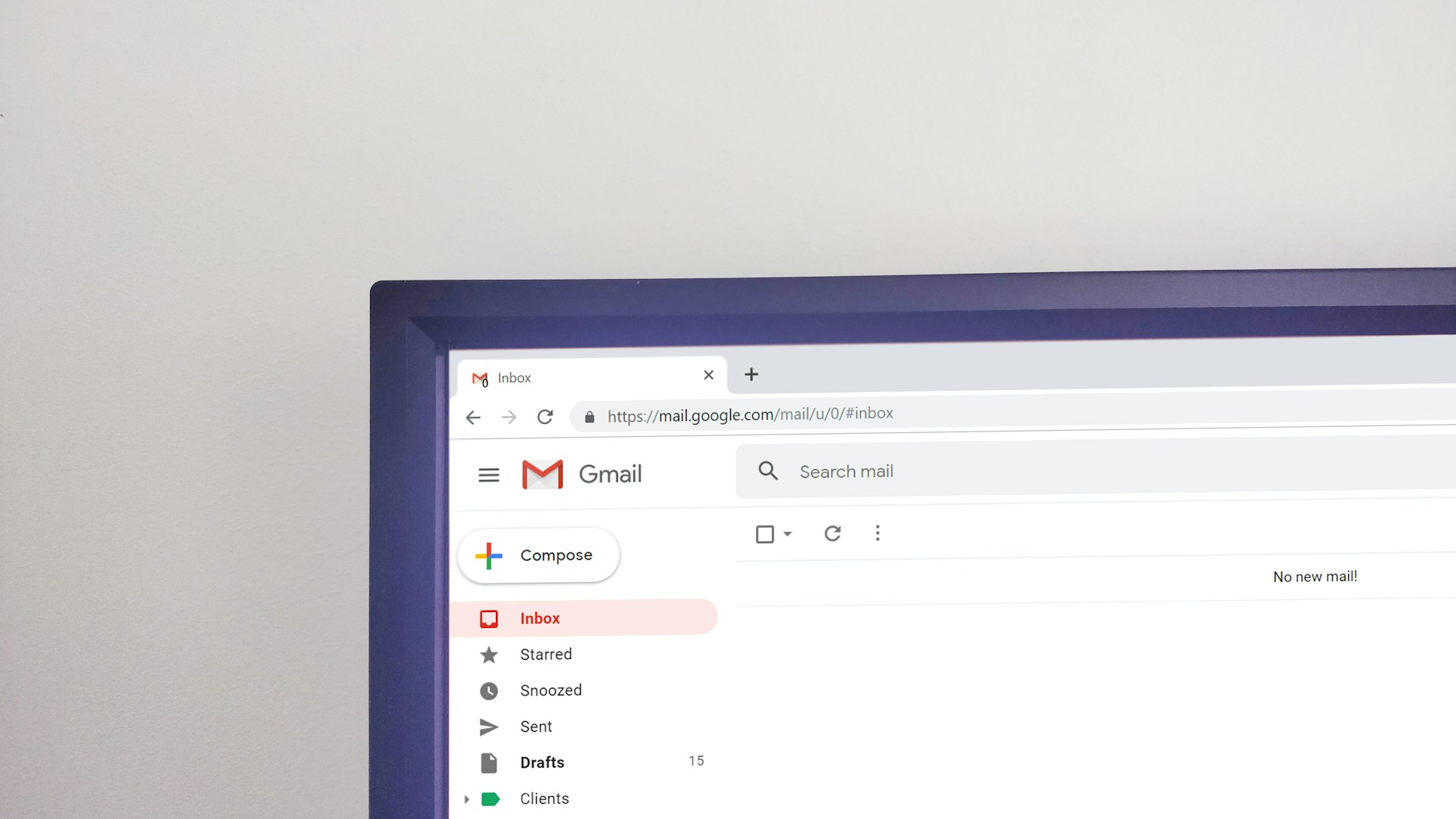 image of a computer screen with google mail loaded