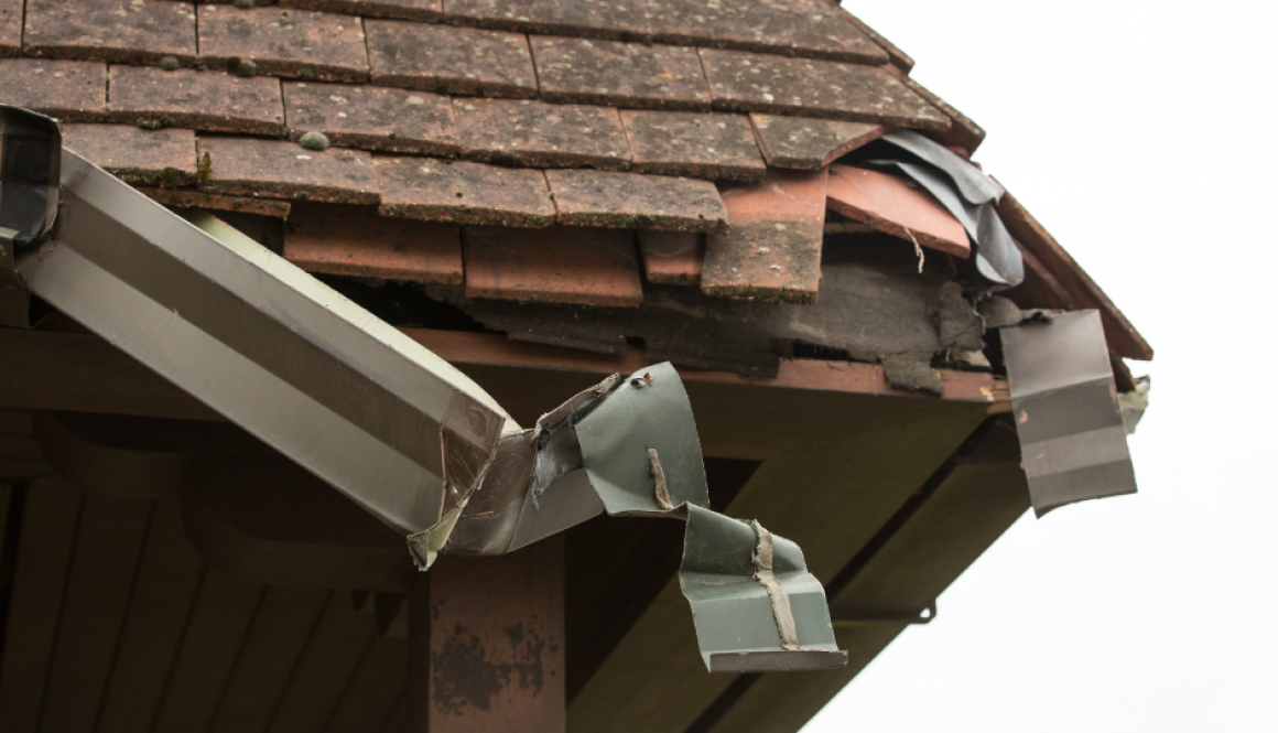 Storm damage to house